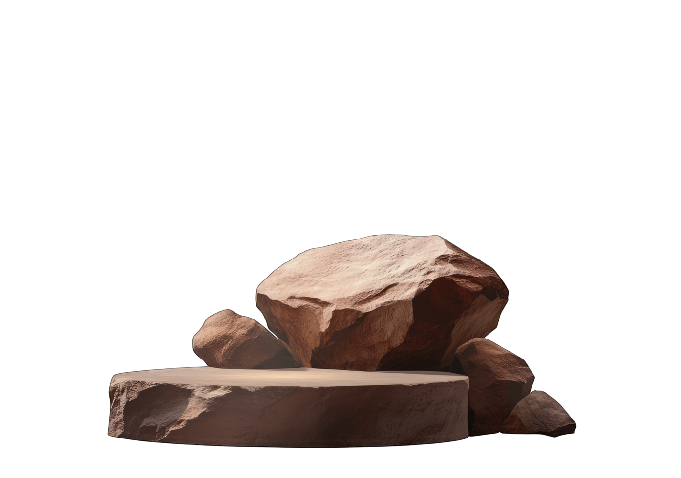 Showcase your product on this rustic stone platform with natural rock backdrop Perfect for showcasing earthy or natural products. png
