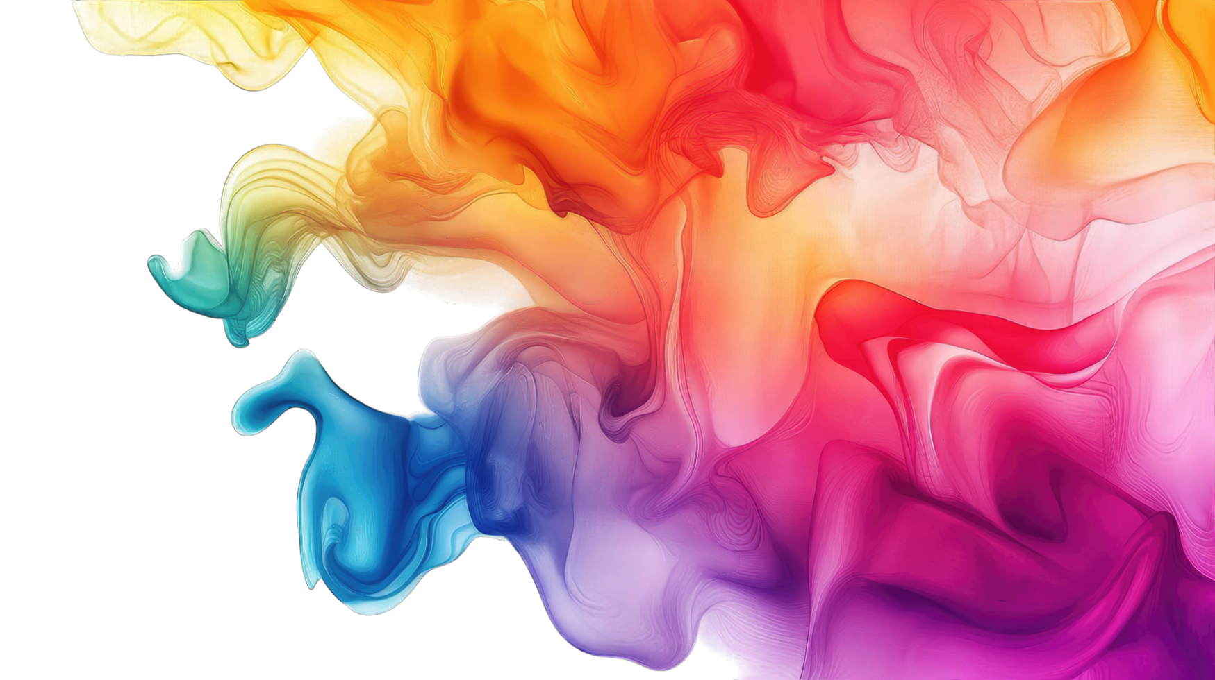 Stunning abstract art featuring a colorful ink swirl in rainbow hues Perfect for adding a vibrant touch to your home or office decor. png
