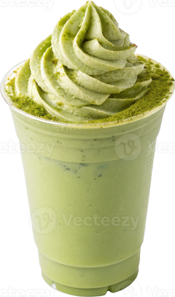 Refreshing Matcha Milkshake Creamy Frothy and Vibrant Green Beverage for Cafe or Restaurant Menu png