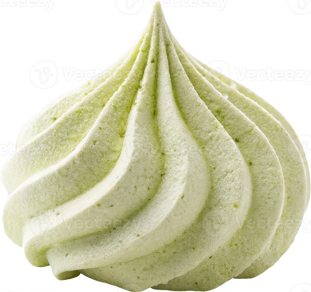 Delicate and Airy Matcha Flavored Meringue Swirls png