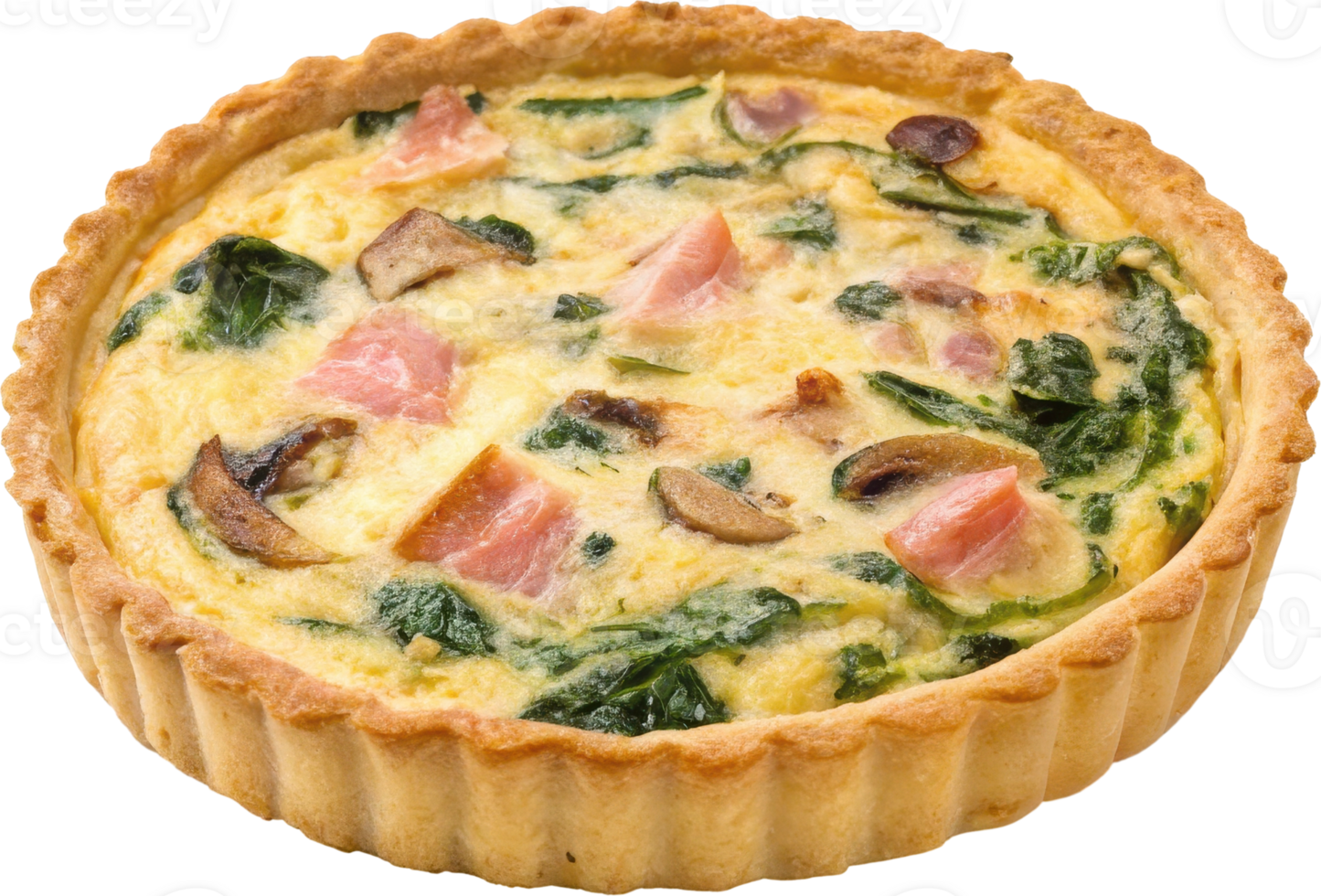 Savory Quiche with Flaky Crust and Appetizing Vegetable Filling png