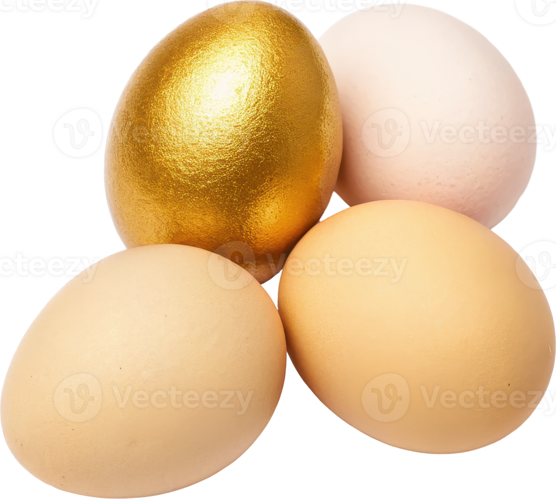 Golden Egg Amidst Regular Eggs Symbolizing Wealth and Success png