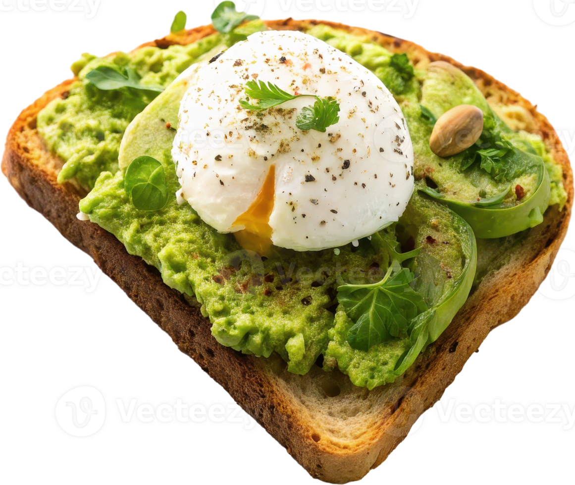 Delectable Avocado Toast with Poached Egg Nutritious and Satisfying Breakfast Delight png