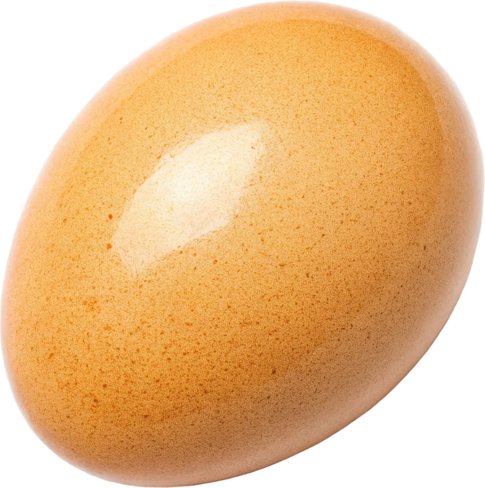 A single freshly laid organic brown egg with a smooth glossy shell png