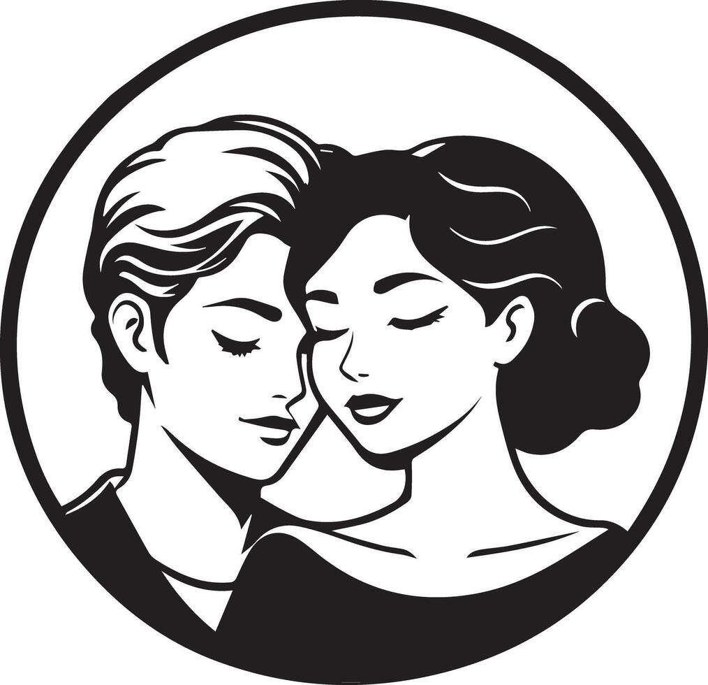 Silhouette Cameo of a Couple vector