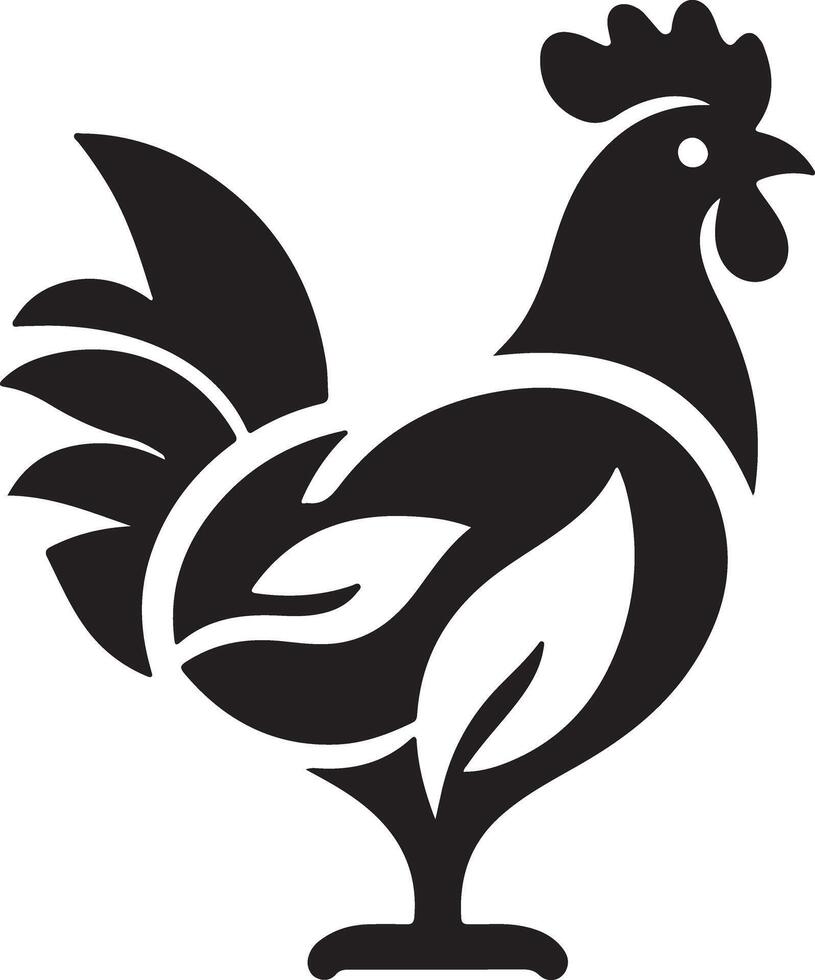 Rooster minimalist silhouette illustration vector