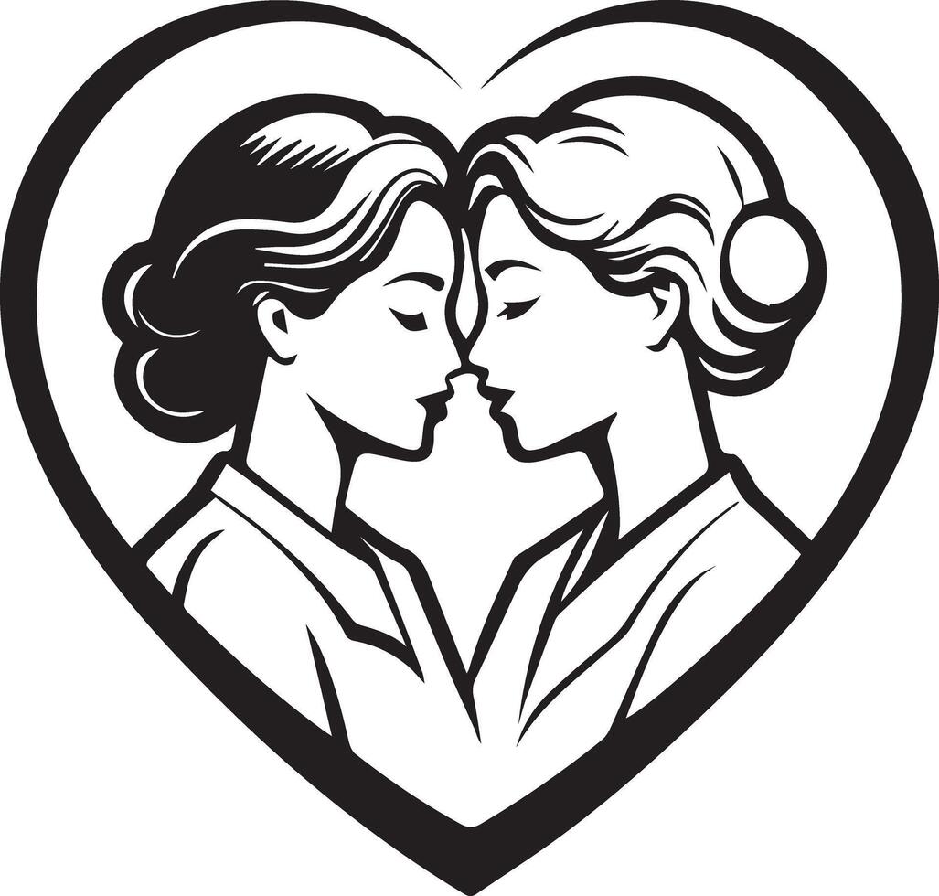 Romantic Couple Cameo Silhouette , Timeless Love in Elegant Design vector