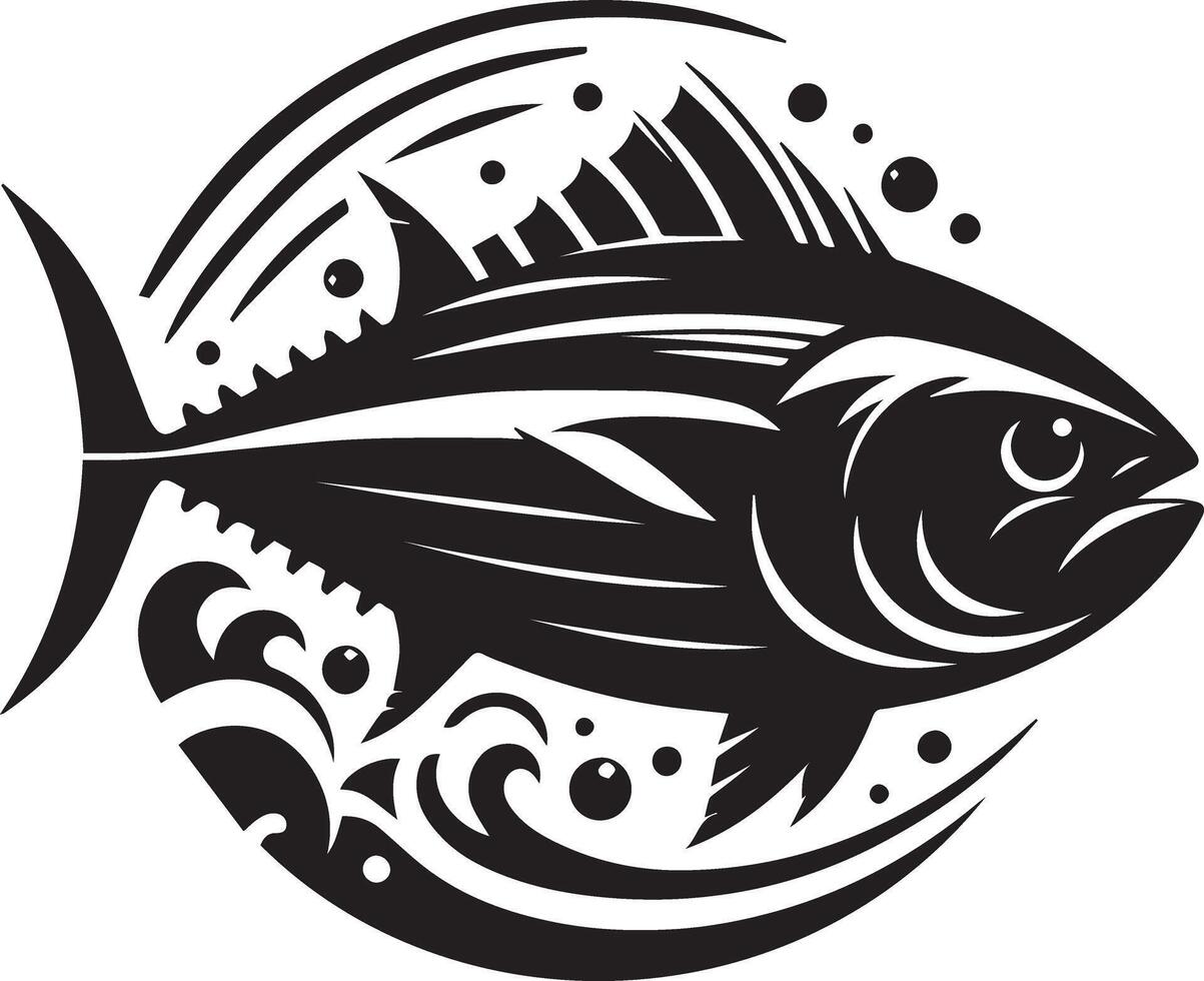 Logo style fish silhouette vector