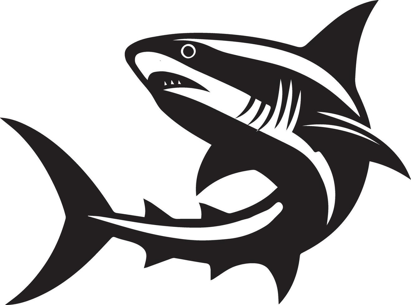 Shark fish silhouette illustration vector