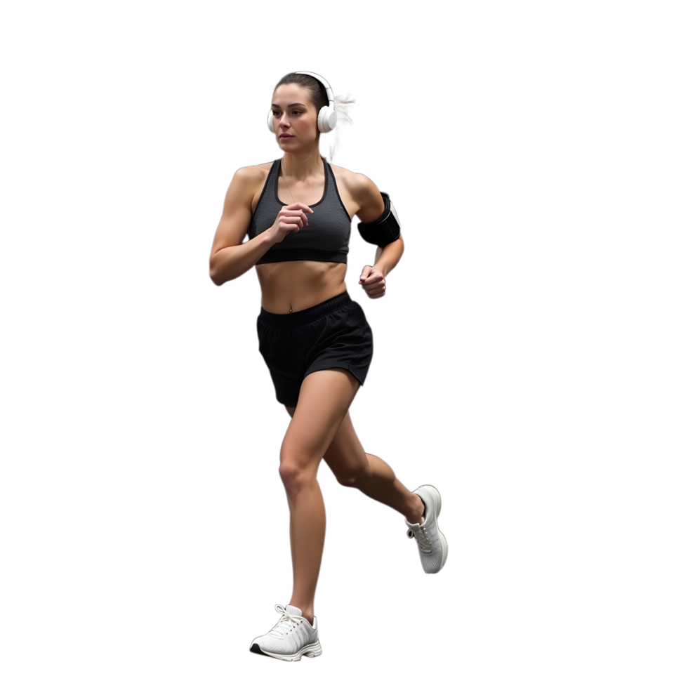Sporty Woman Jogging Healthy Lifestyle Stock Image png