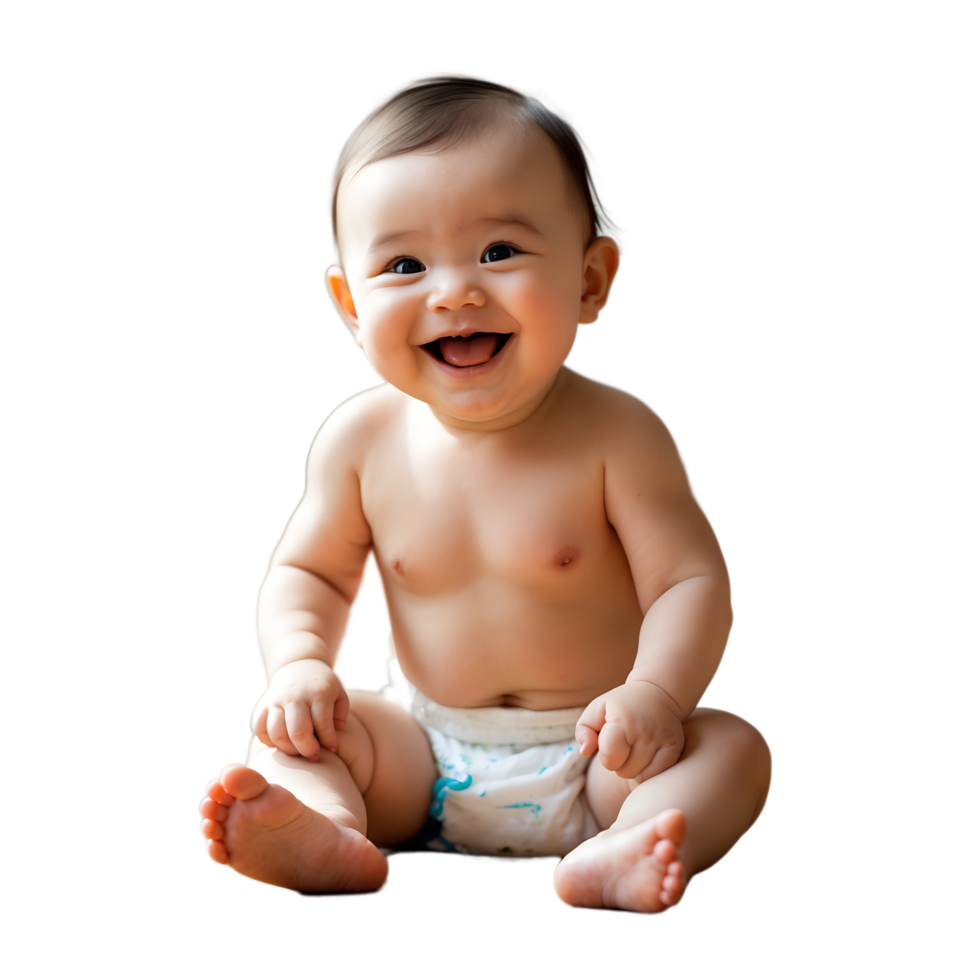 Joyful Baby with Big Smile Ideal for Parenting Blogs and Ads png
