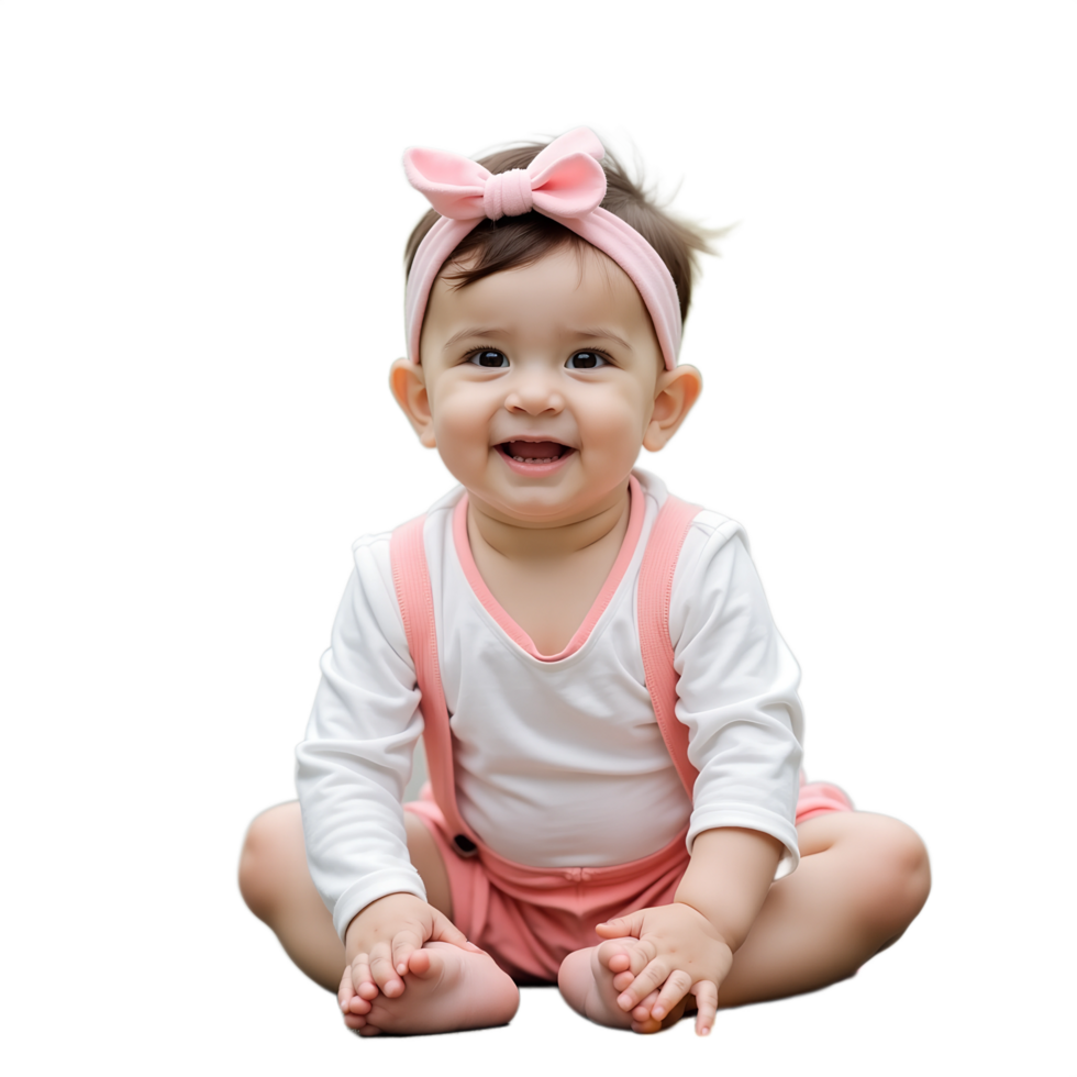Charming Baby Girl Portrait Ideal for Parenting Blogs and Ads png