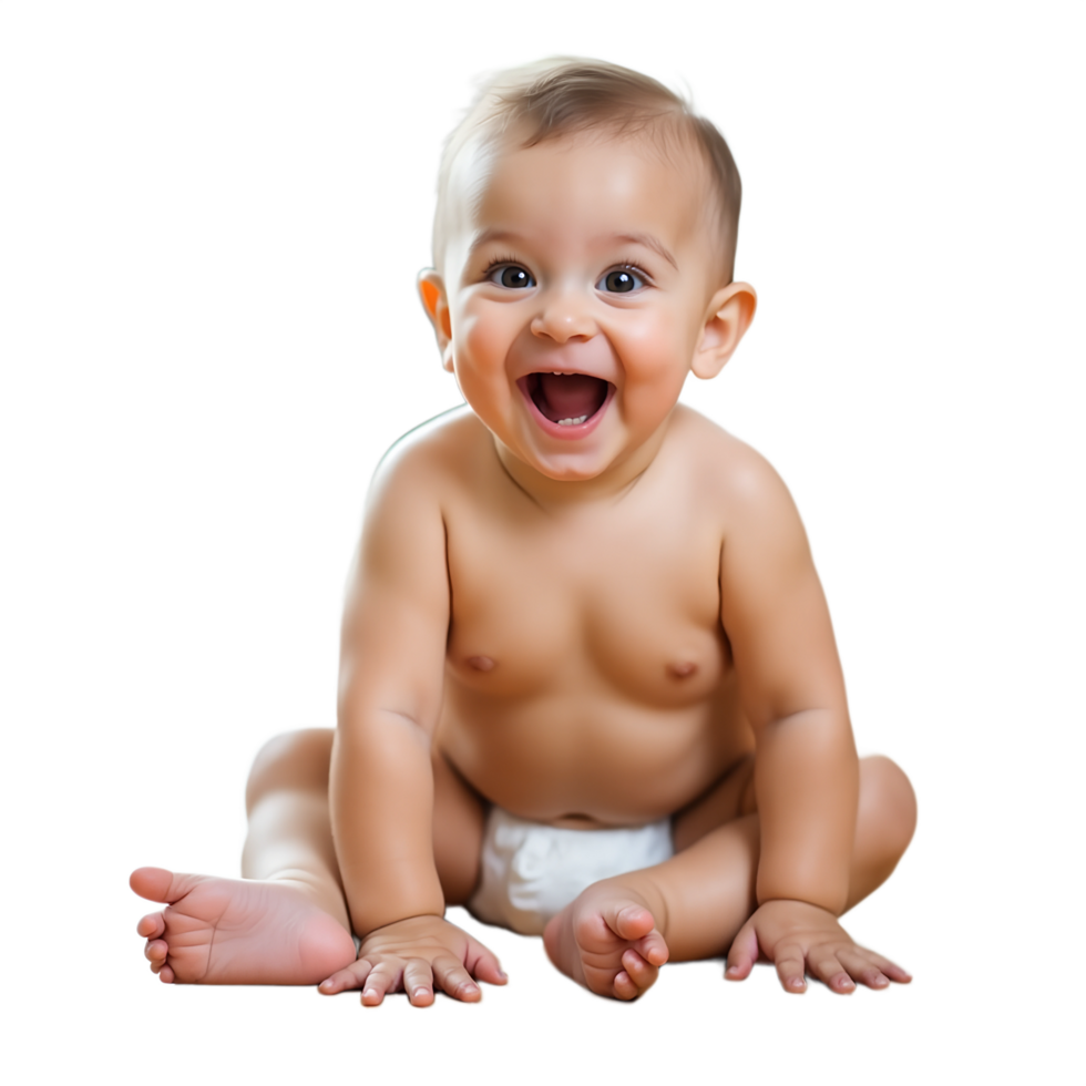 Cute Baby Boy Sitting and Laughing Royalty Free Image png