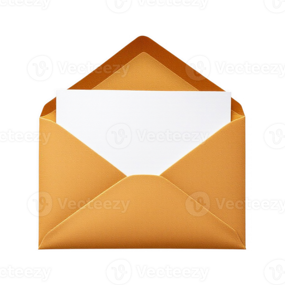 Golden Envelope Mockup with Blank Card png