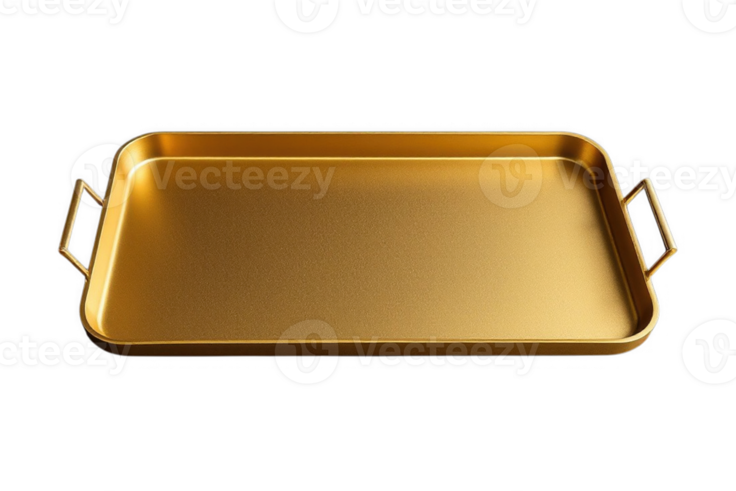 Golden Serving Tray with Handles for Culinary Use png
