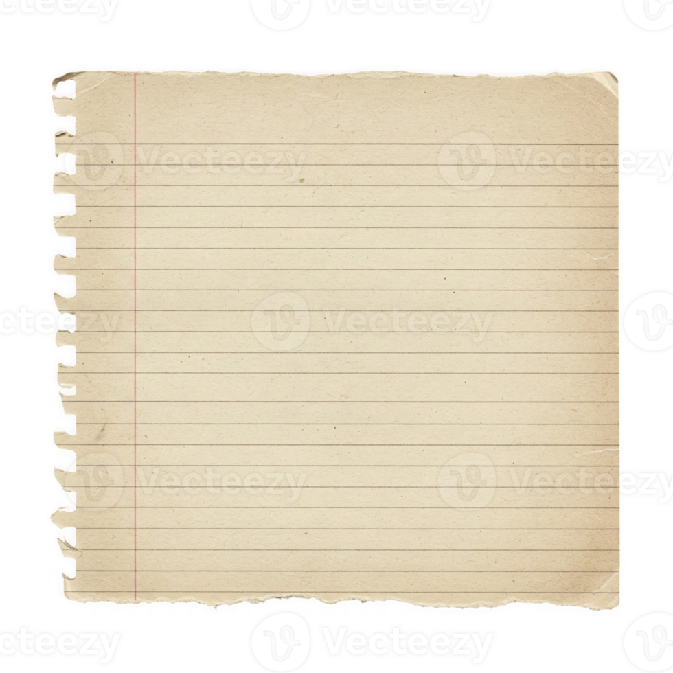 Vintage Paper with Torn Edges and Faded Lines png