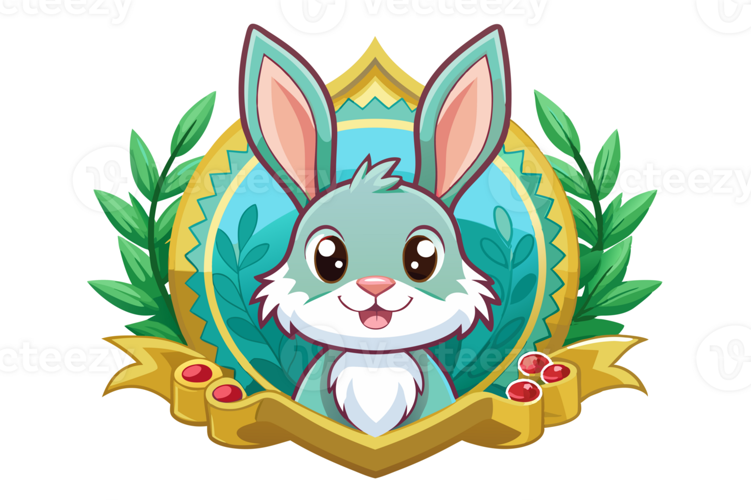 rabbit badge logo transparent illustration png
