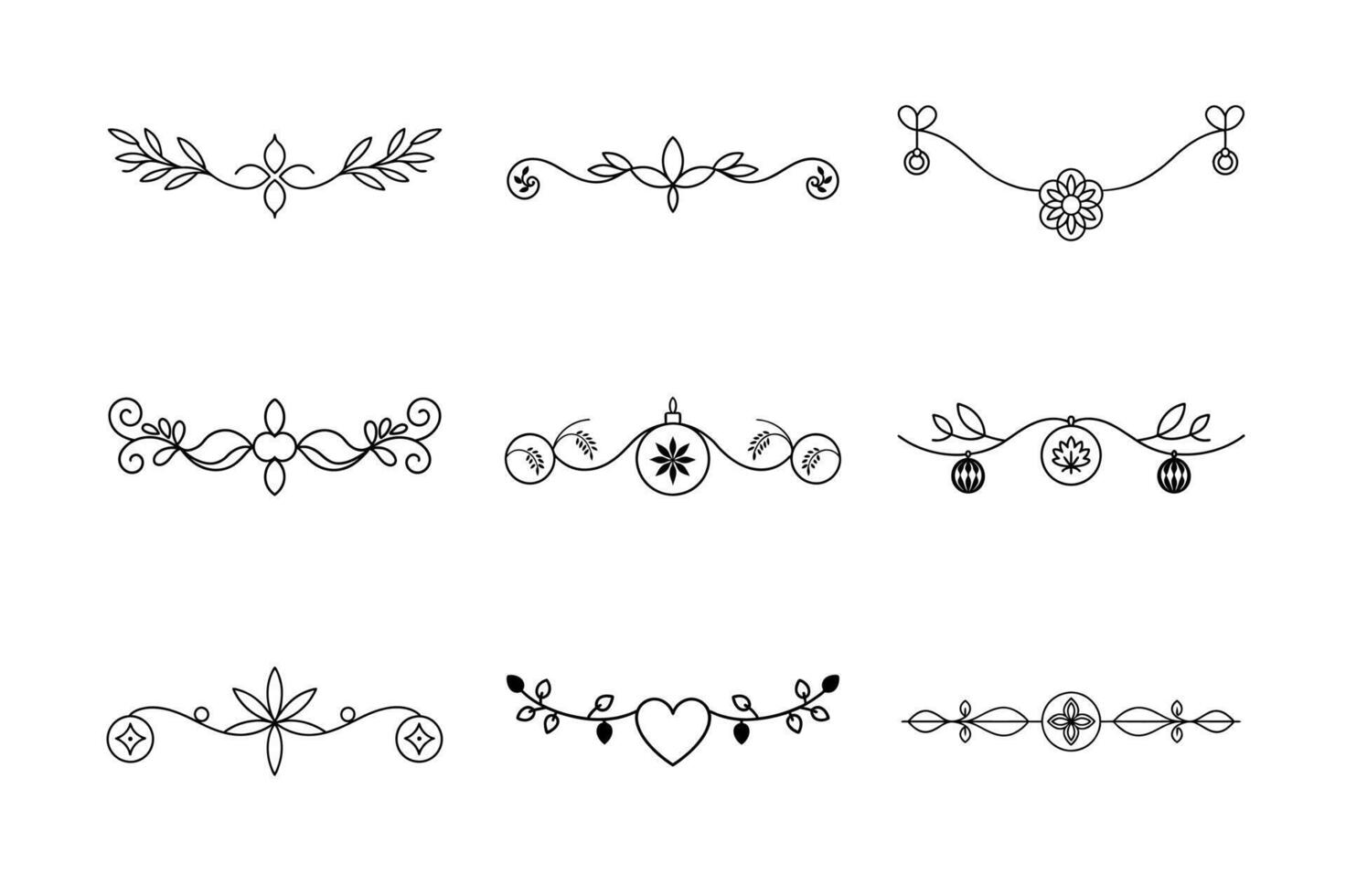 Natural Decorative Ornaments Vectors Collection