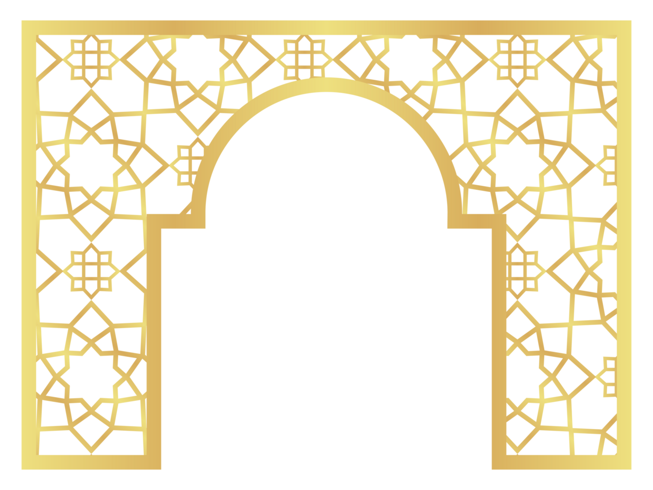 The Circle with Rectangle Gold Gradient with Islamic Pattern Oriental Style Islamic Frame Arches with Modern Boho Mosque Dome for Header png
