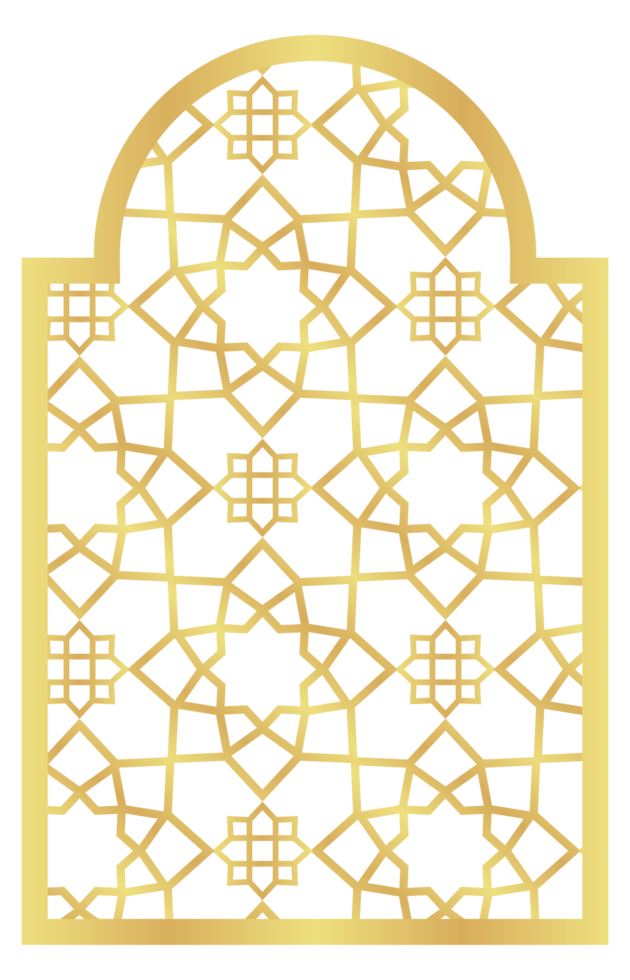 The Circle with Rectangle Gold Gradient with Islamic Pattern Oriental Style Islamic Frame Arches with Modern Boho Mosque Dome for Door png