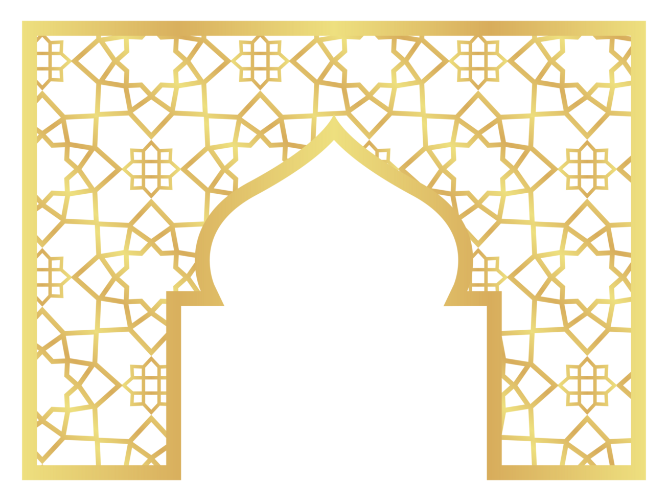 The Dome with Rectangle Gold Gradient with Islamic Pattern Oriental Style Islamic Frame Arches with Modern Boho Mosque Dome for Header png
