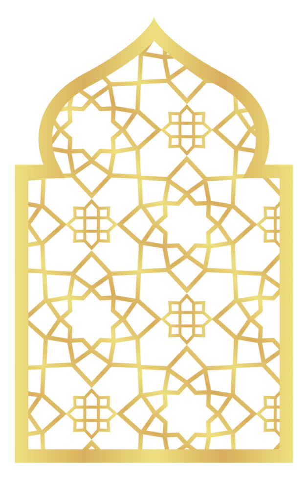 The Dome with Rectangle Gold Gradient with Islamic Pattern Oriental Style Islamic Frame Arches with Modern Boho Mosque Dome for Door png