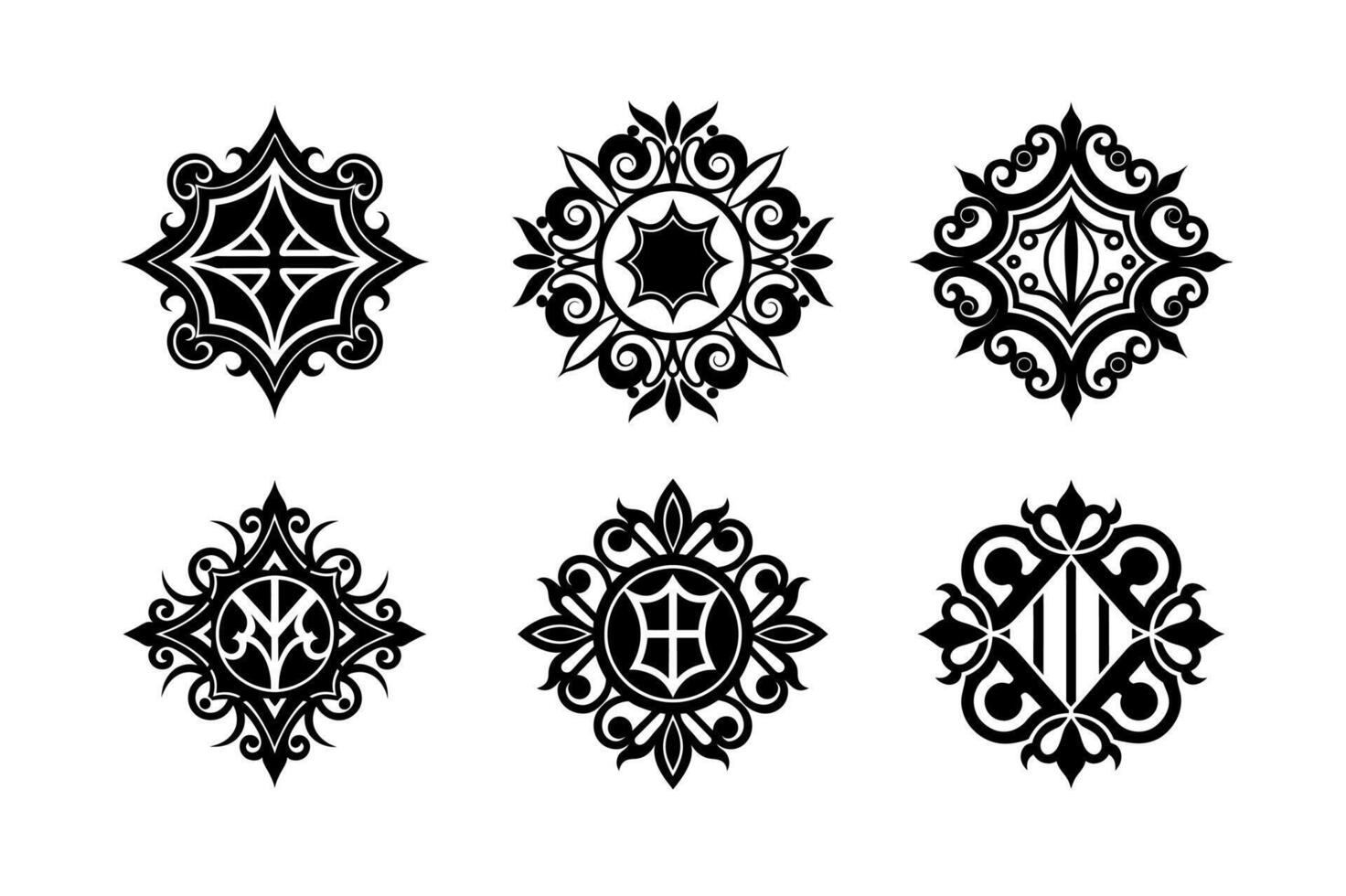Hand Drawn Monogram Ornaments Vectors Set
