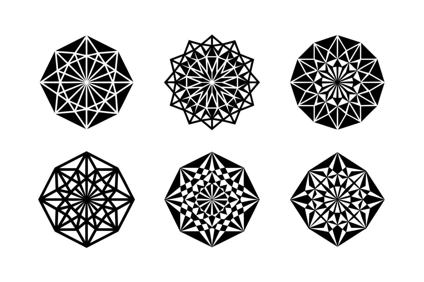 Minimalist Geometric Patterns Ornament Vectors Set