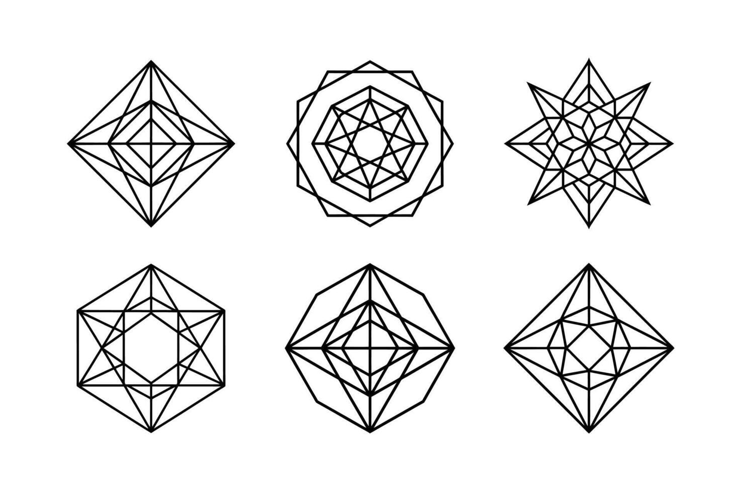 Editable Geometric Patterns Ornament Vectors for Designers