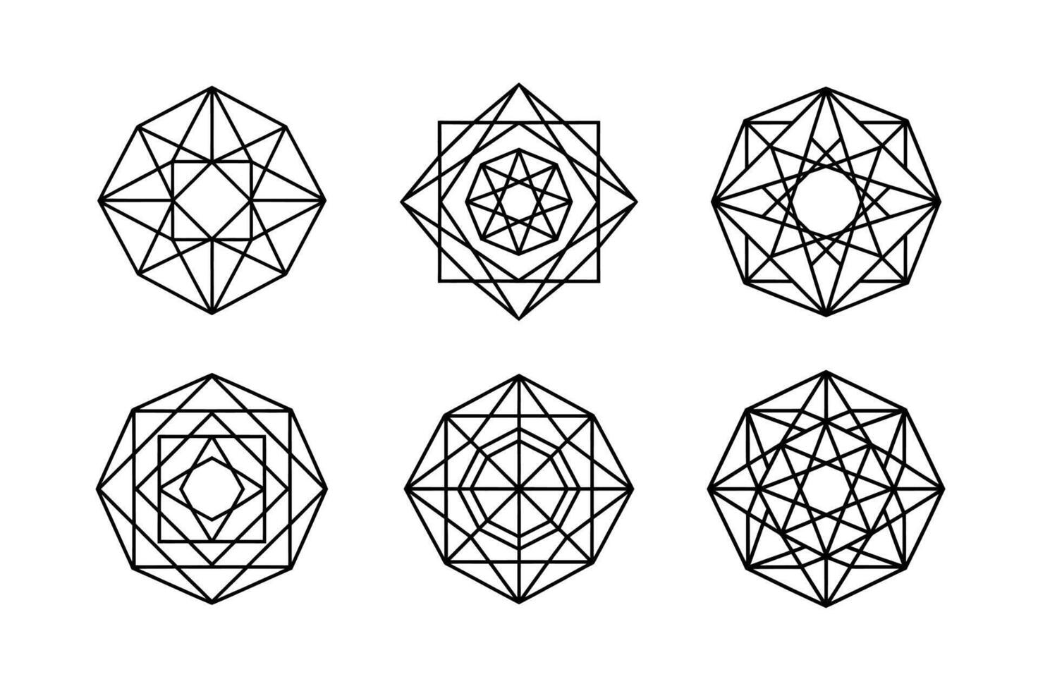 Creative Geometric Pattern Ornaments Vectors Illustrations