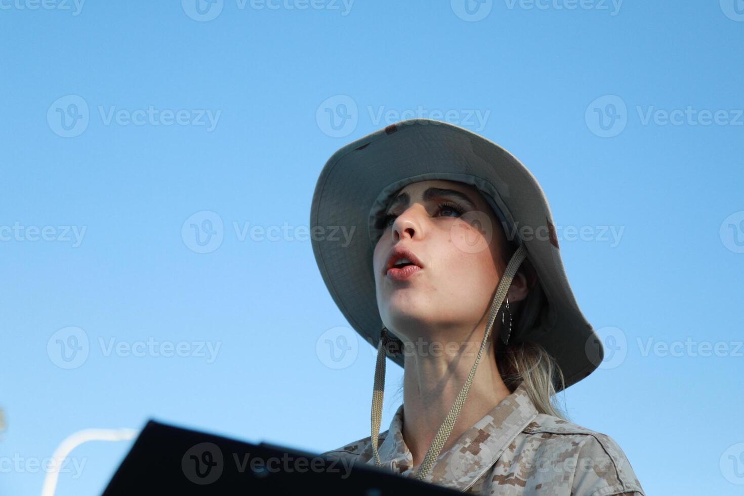 Determinated Soldier During Training Hours photo