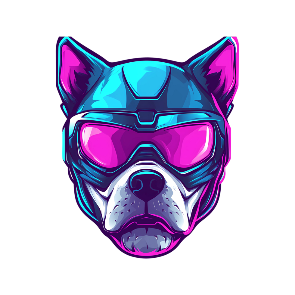 a dog wearing a helmet with pink goggles on it png