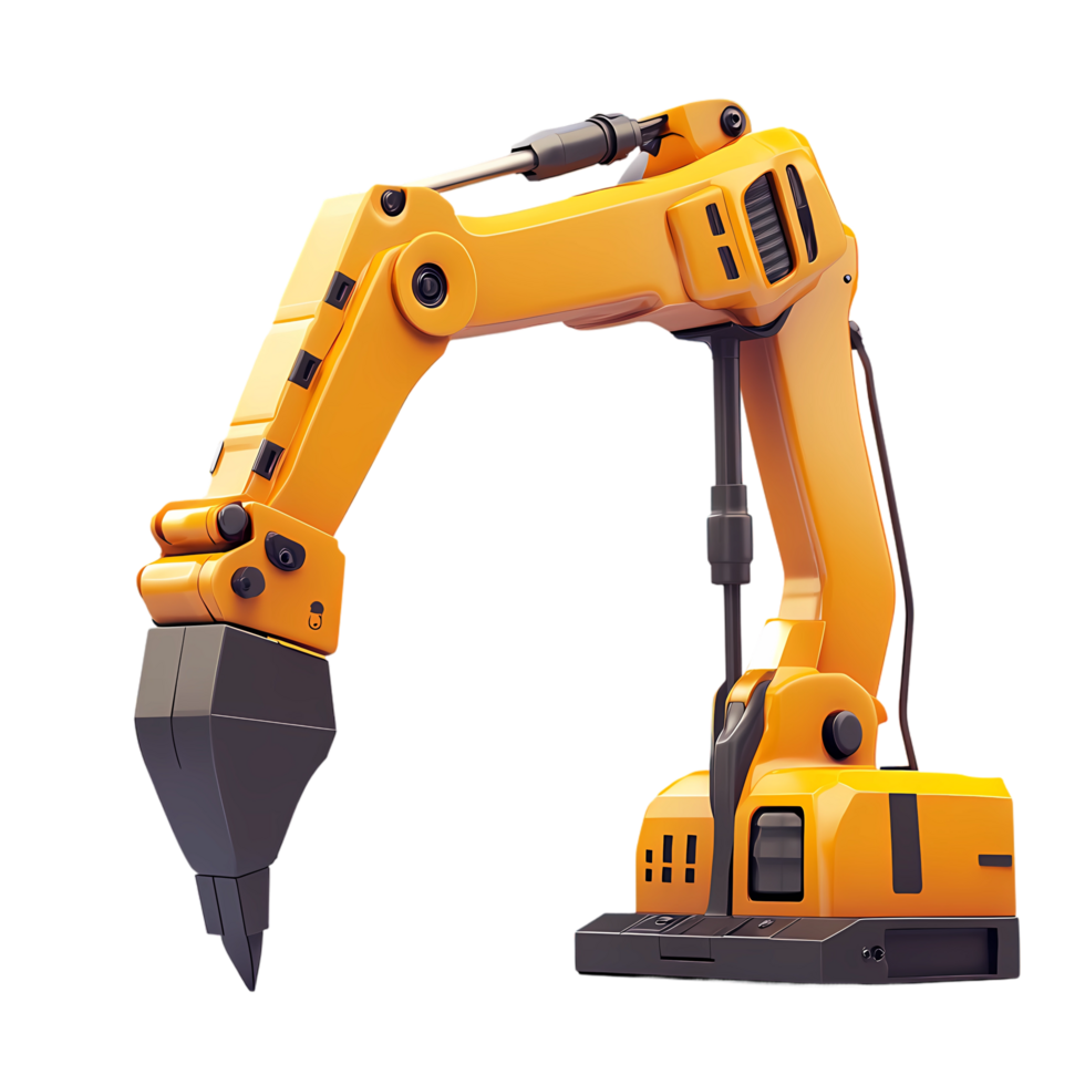 robotic arm with a hammer on a transparent background png