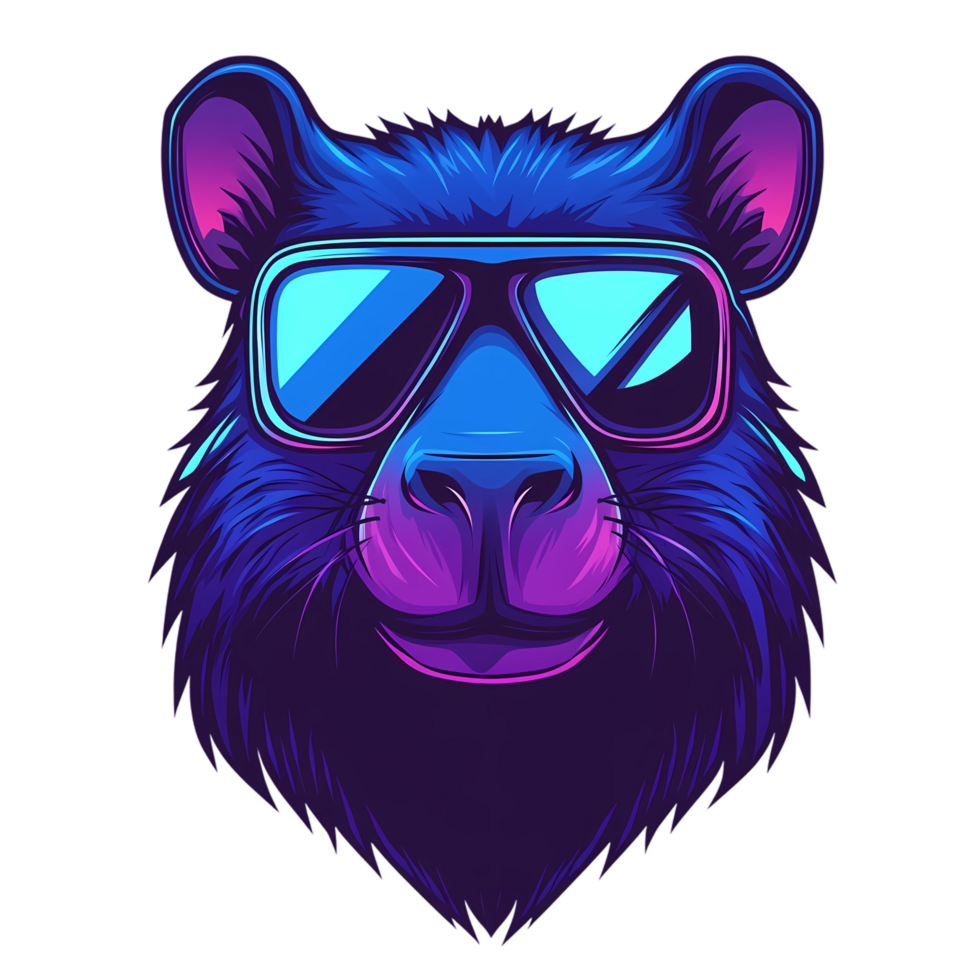 Capybara wearing sunglasses and wearing a hat png