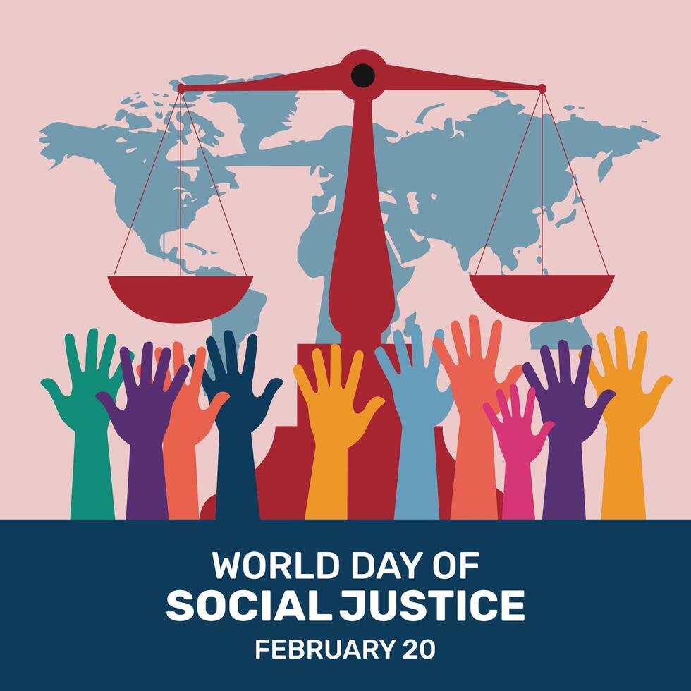 World Day of Social Justice Illustration Design vector