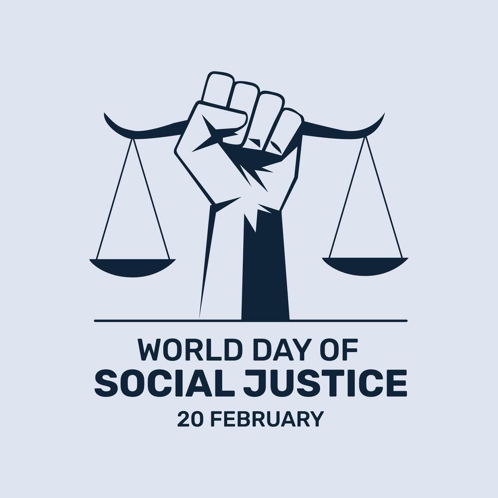 World Day of Social Justice Socia Media Post vector
