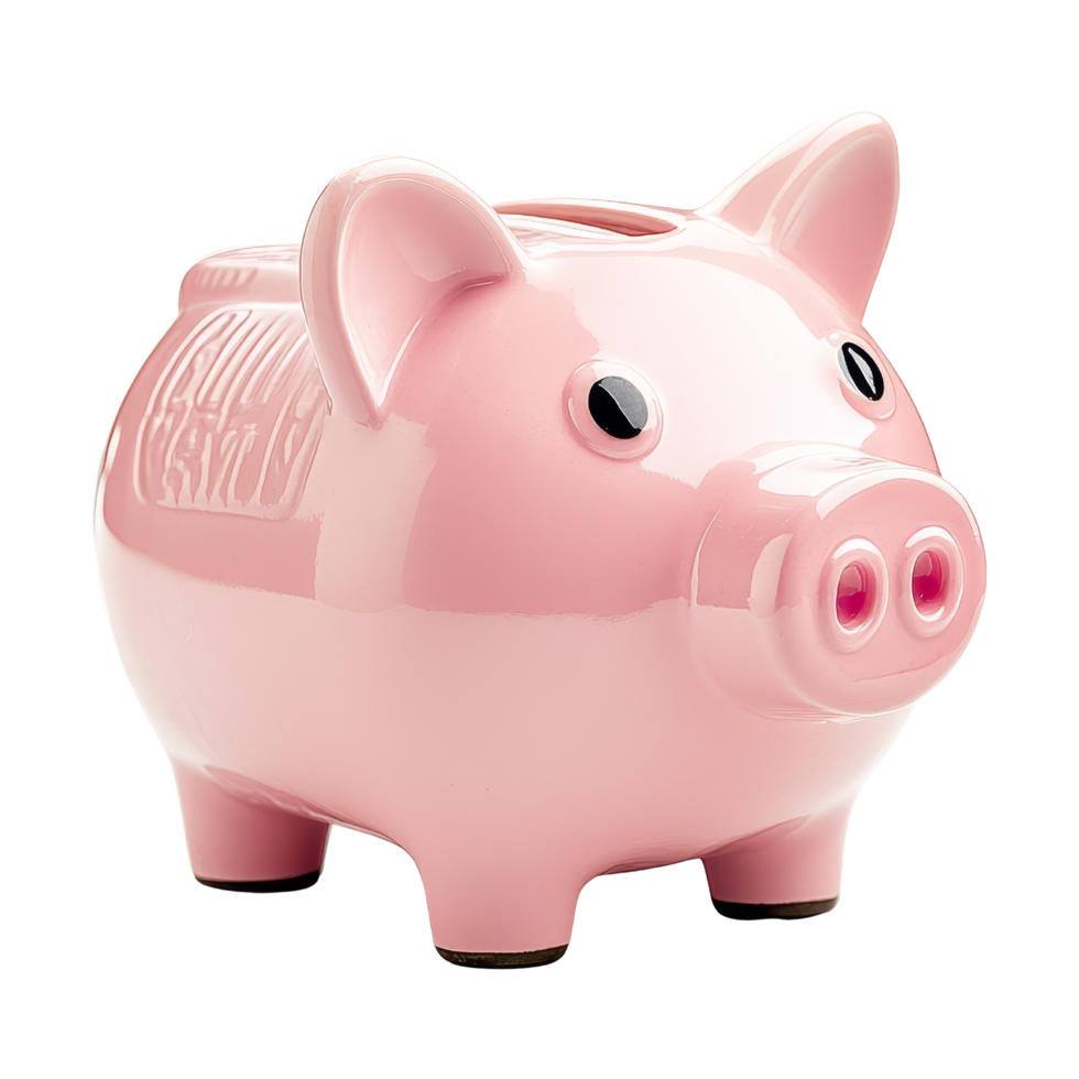 Debt management plan isolated piggy bank png