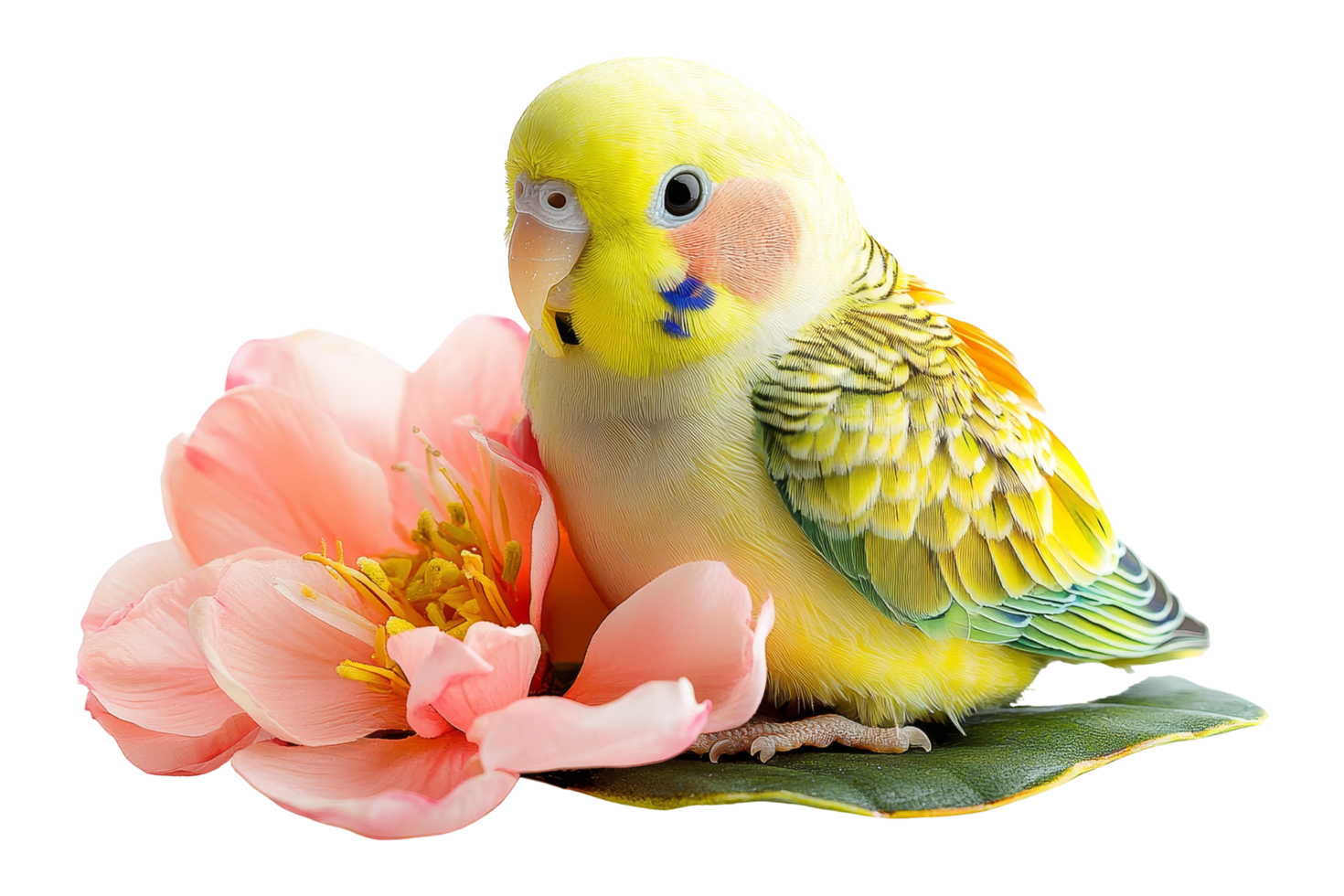 Adorable parakeet doll tropical setting cute animal png