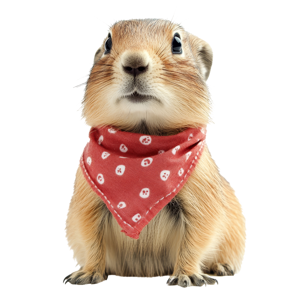 Adorable prairie dog doll with bandana - studio fun png