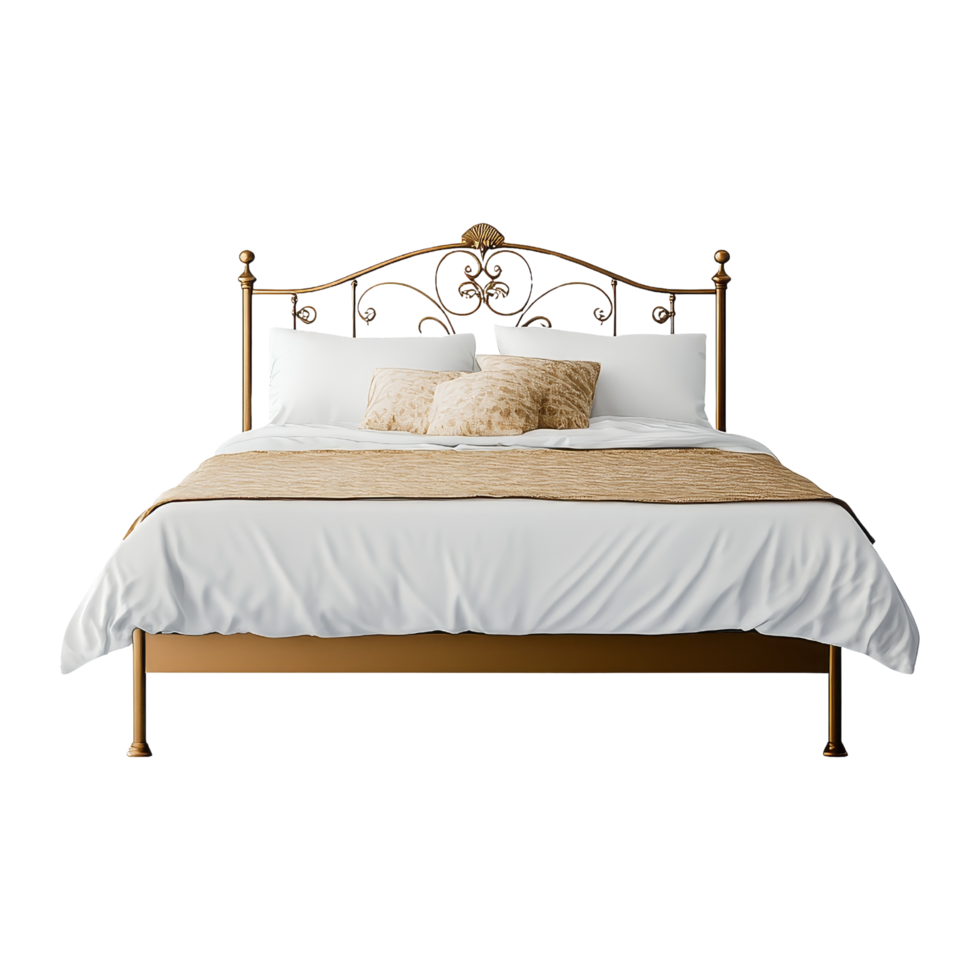 Elegant metal bed frame furniture png