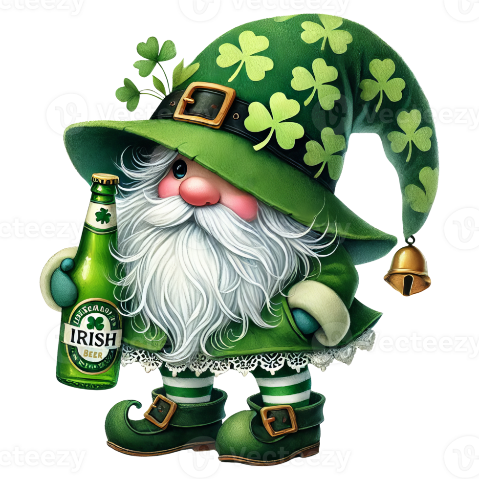 Celebrating st. Patrick's day with a cute gnome png