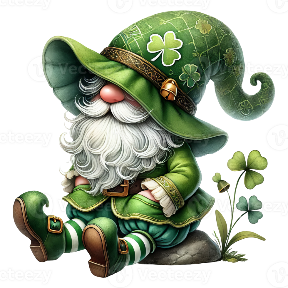 Fantasy gnome scene st. Patrick's day art close-up png