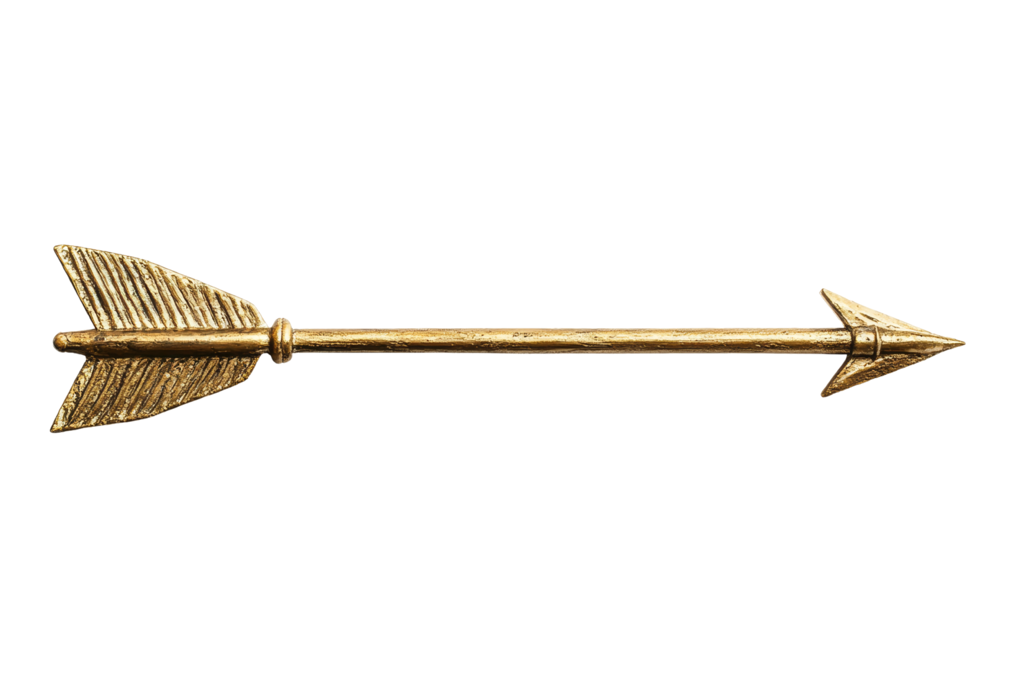 Golden arrow art installation urban space close-up png