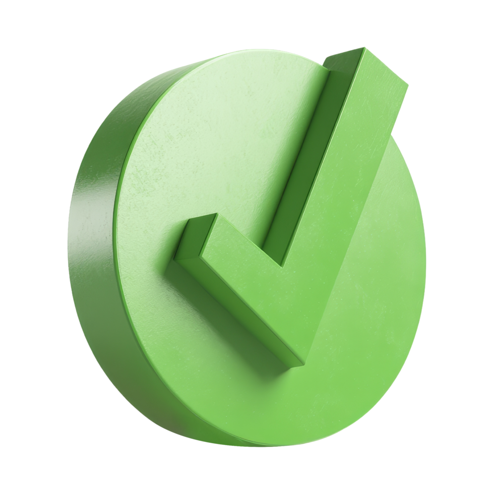 Contemporary circular base with green checkmark symbol png