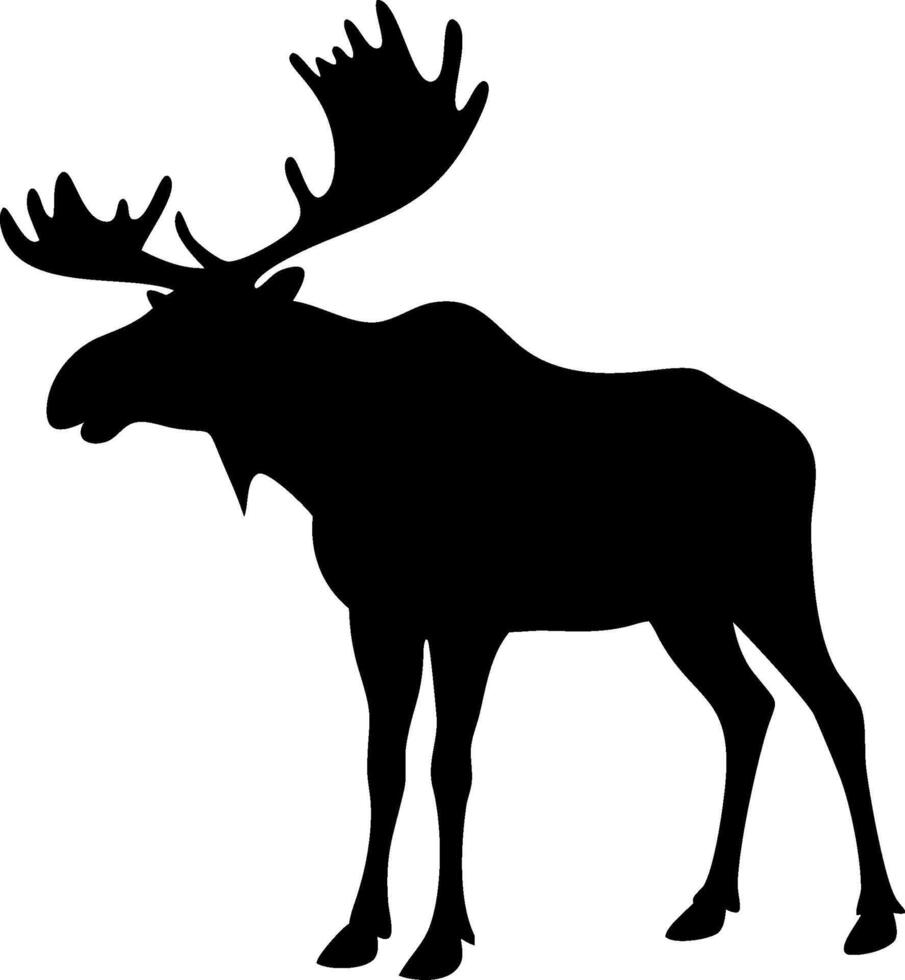 Stunning Majestic Moose Silhouette Art Perfect for Outdoor Themed Projects vector