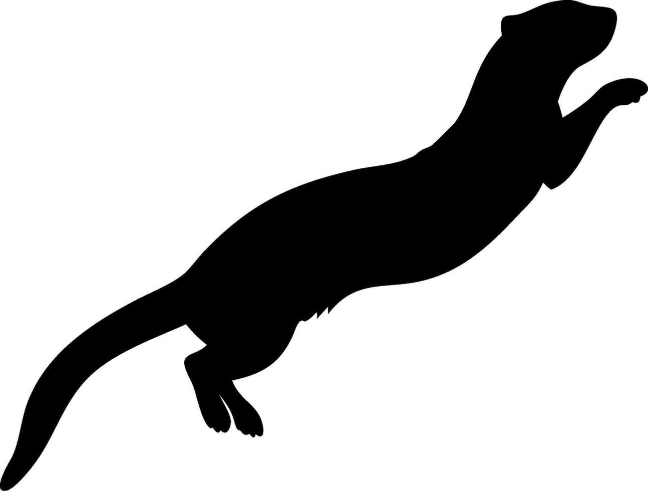 Playful Ferret Silhouette Design of a Cute Pet in Minimalistic Style vector