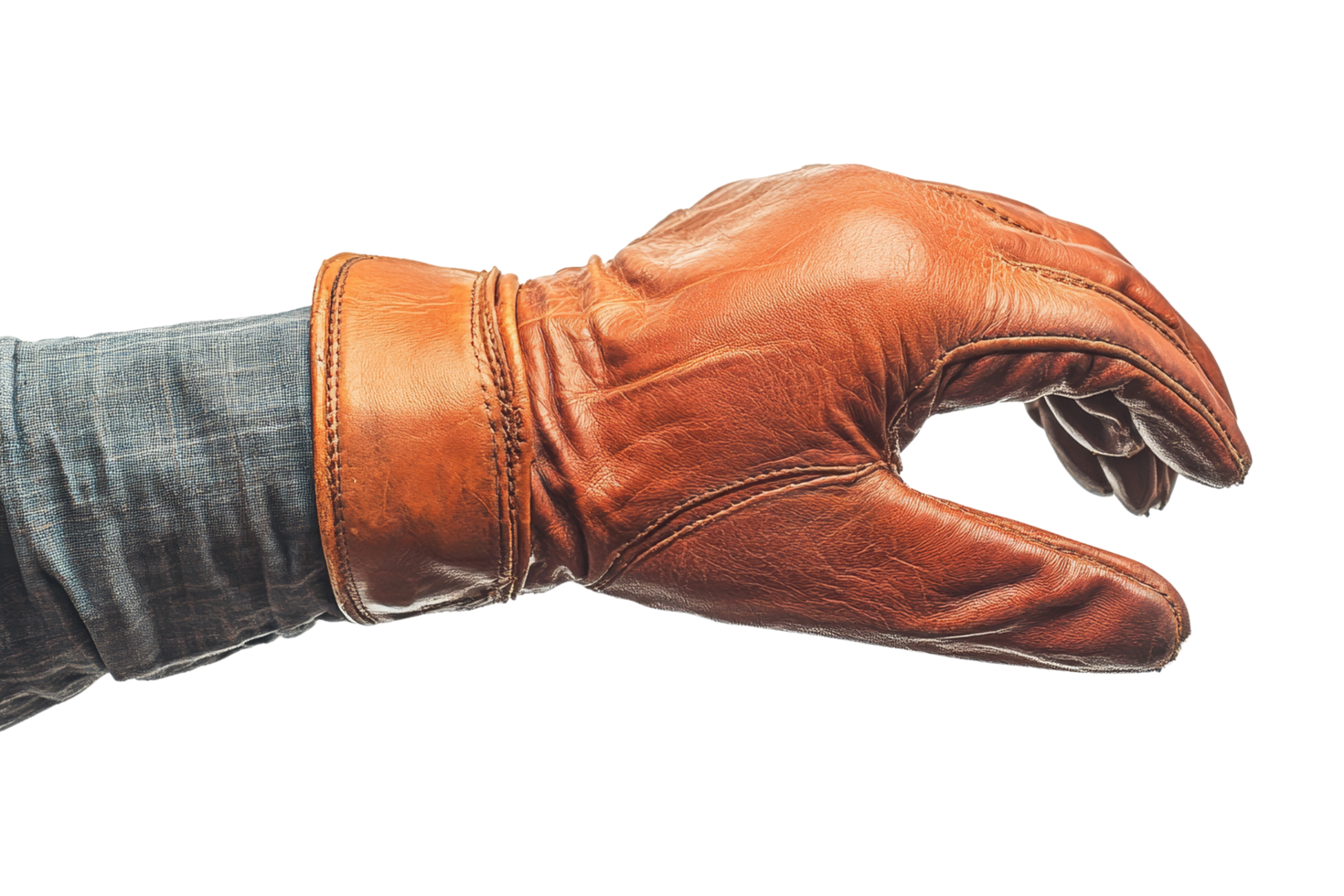 Stylish leather gloves in close-up fashion photography png