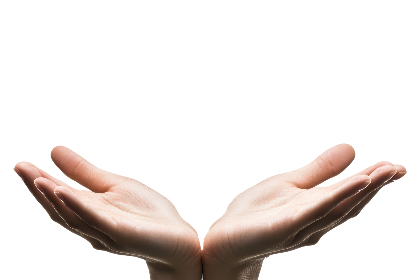 Offering open hands abstract background captured gesture png