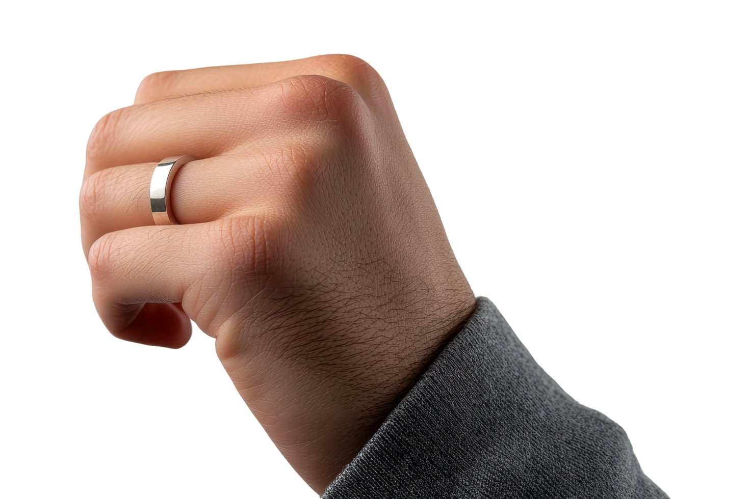 Strength symbol studio close-up of fist gesture png