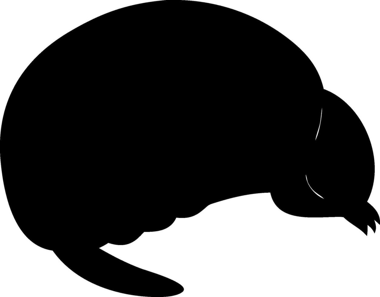 Curled Up Armadillo Silhouette of a Wildlife Animal in Unique Design vector